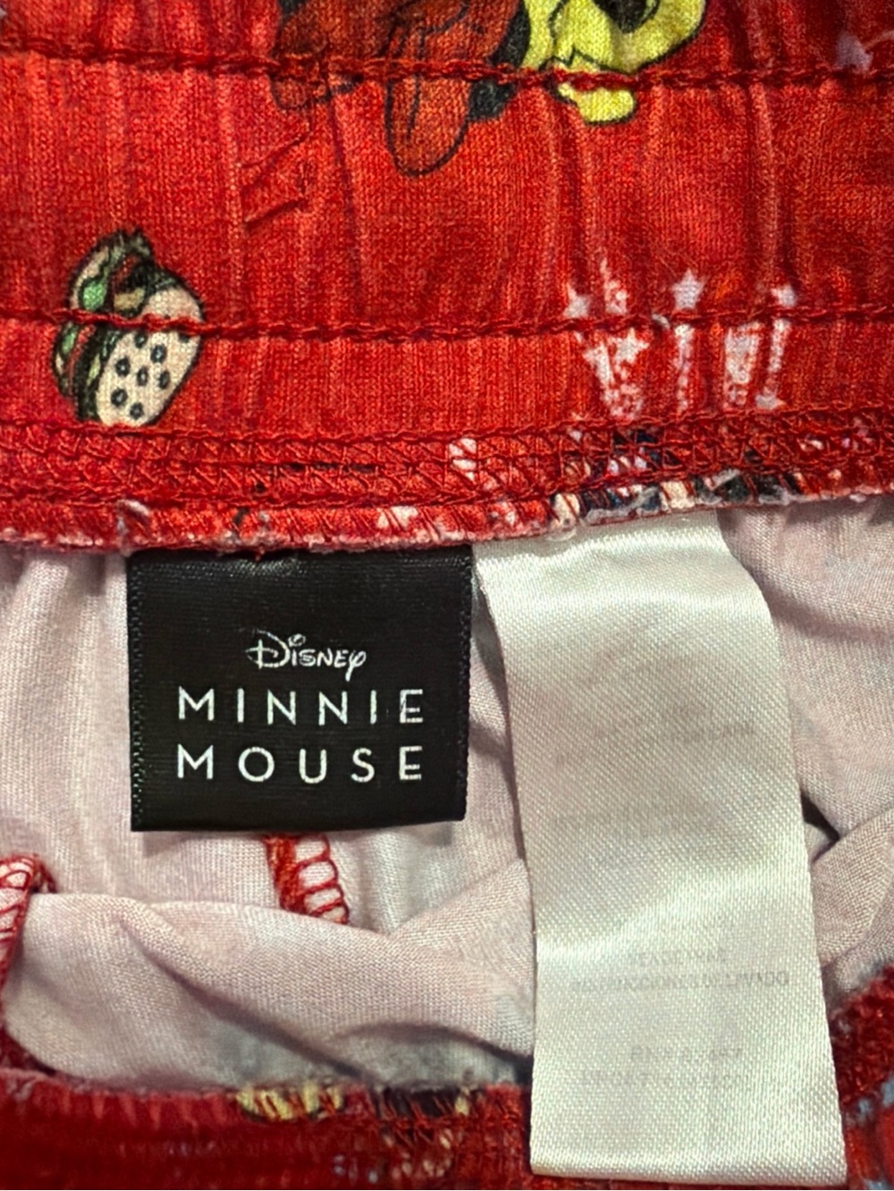 Disney Minnie Mouse Pajama Pants Womens XS Red 4th Of July Fireworks Jogger - Picture 6 of 6